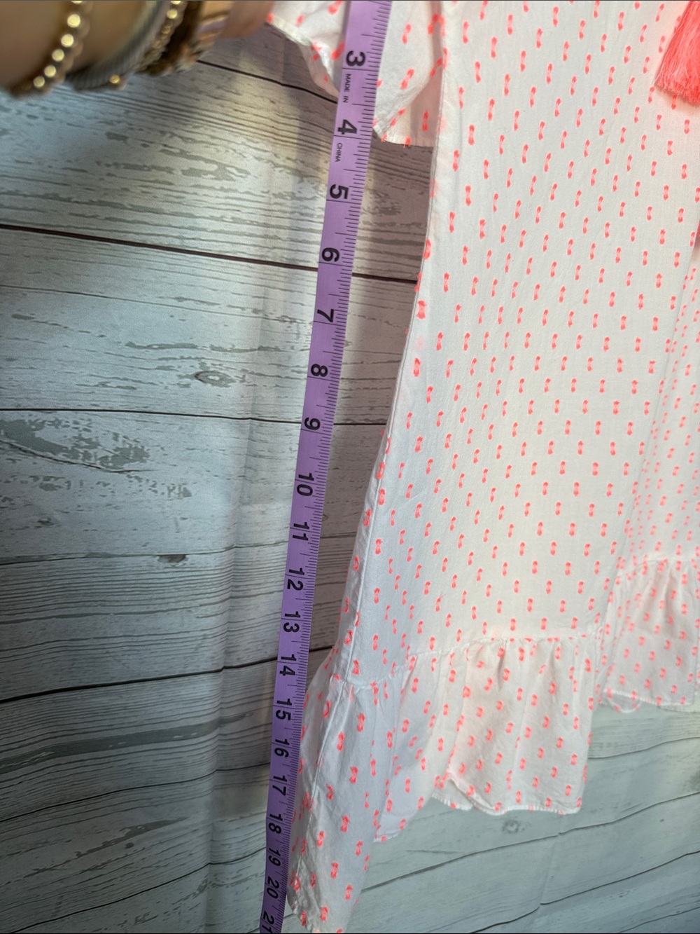 Lilly Pulitzer White Tunic Swim Coverup with Neon Pink Tassel Trim Size S/M - Picture 12 of 12